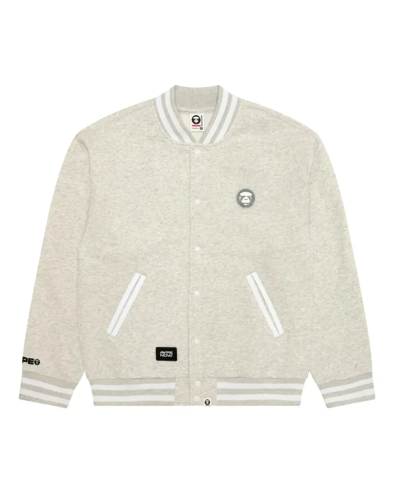 BAPE Bomberjacke mit Logo-Patch - Grau Grau