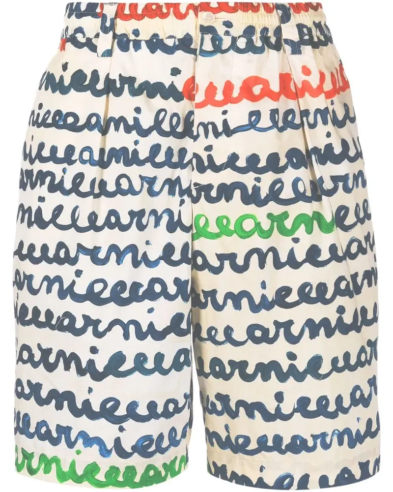 Marni Bermudas mit Logo-Print - Weiß Weiß