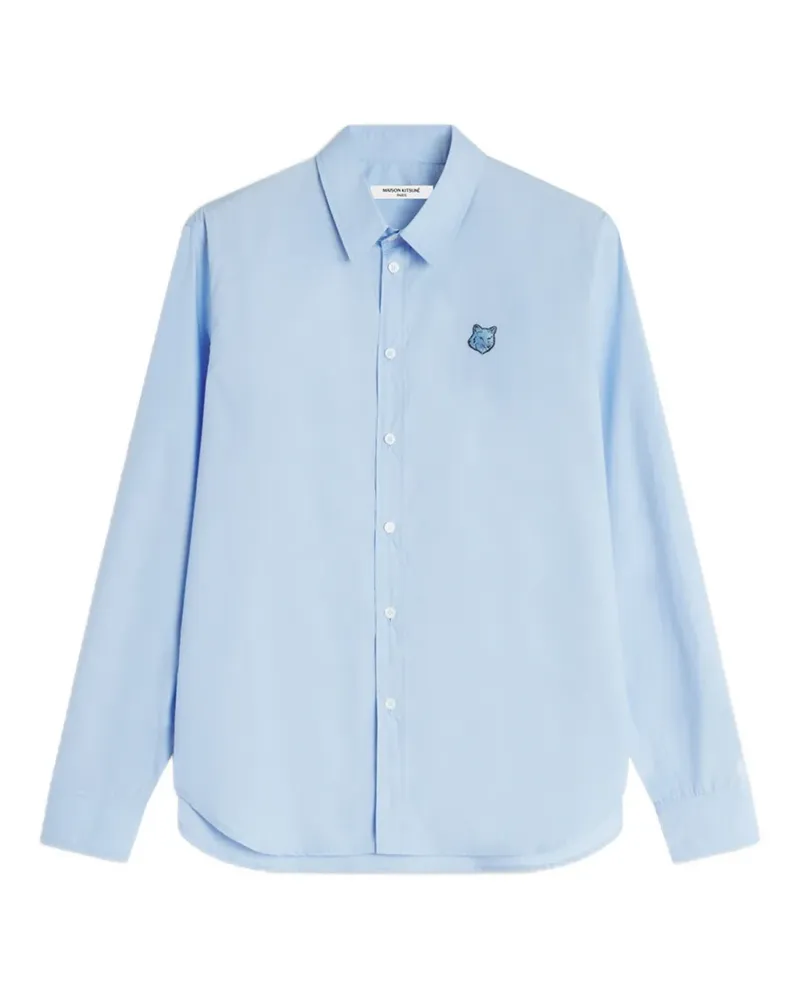 Kitsuné Fox Head-patch shirt - Blau Blau