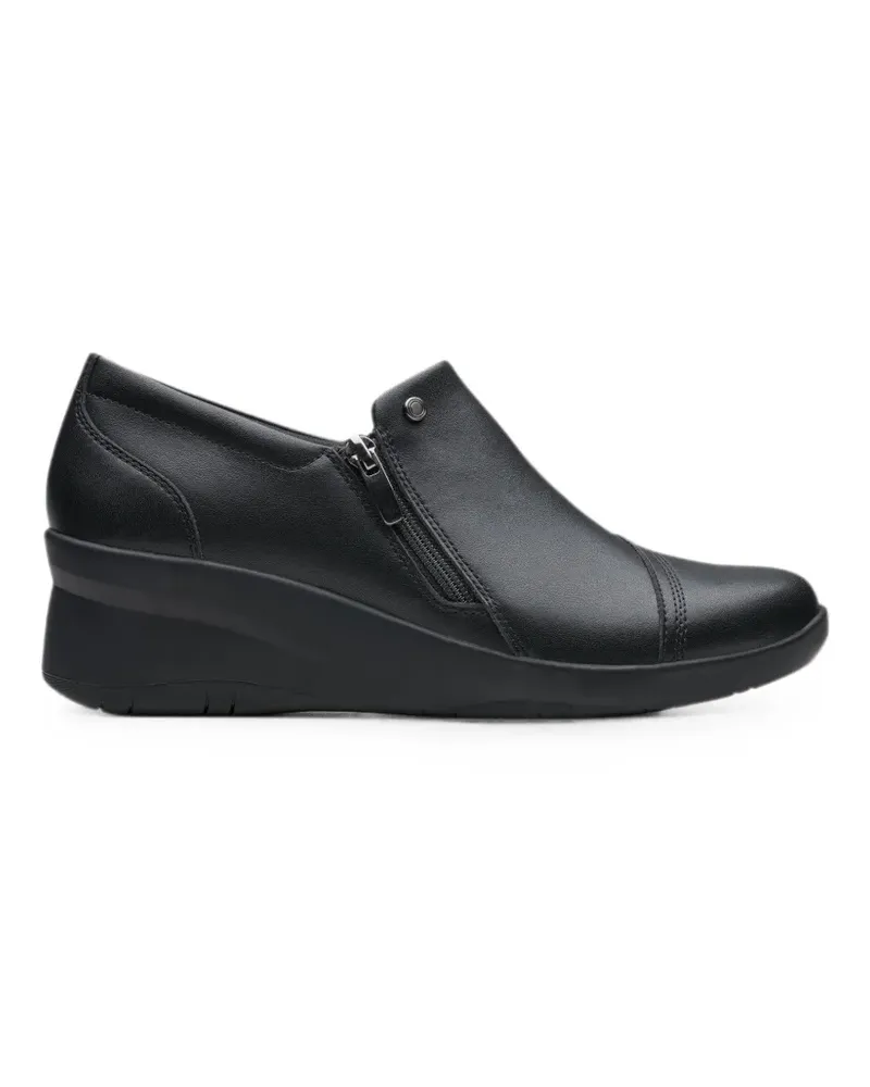 Clarks Suttyn Zip wedge leather loafers - Schwarz Schwarz