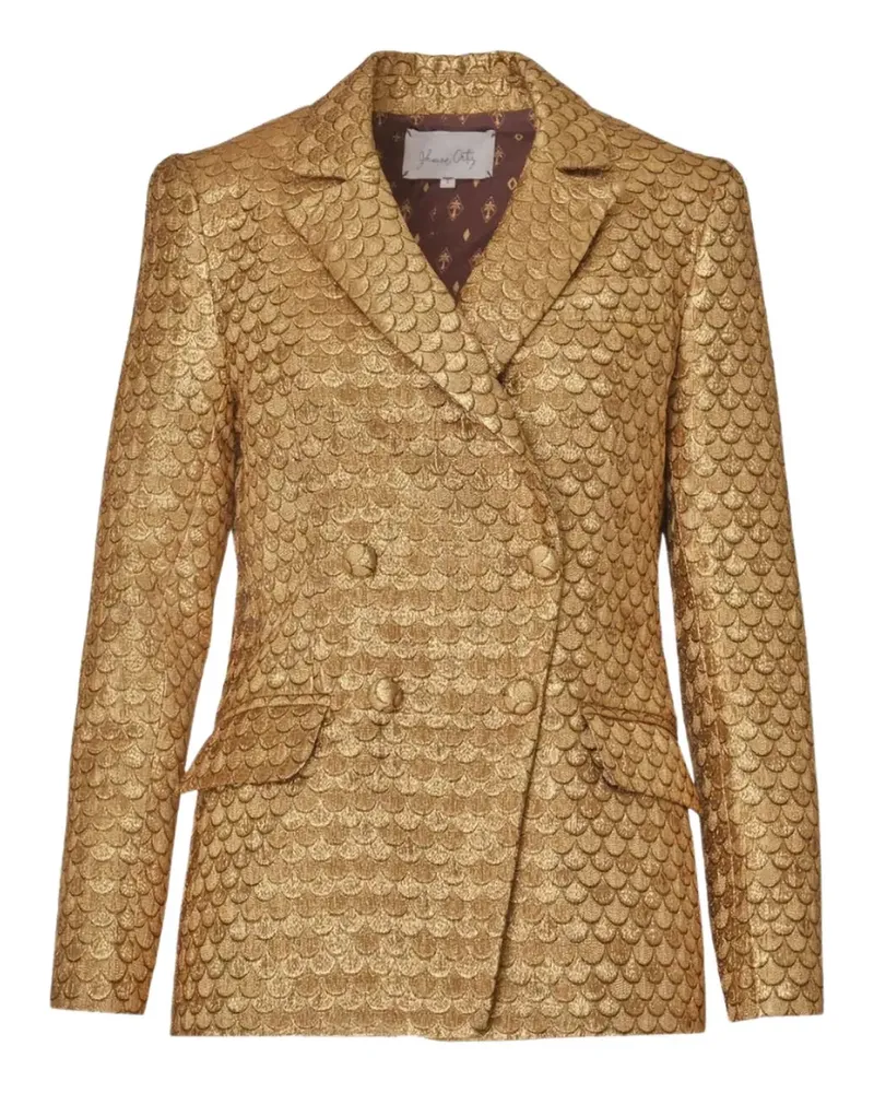 Johanna Ortiz Doppelreihiger Tranquility Jacquard-Blazer - Gold Gold