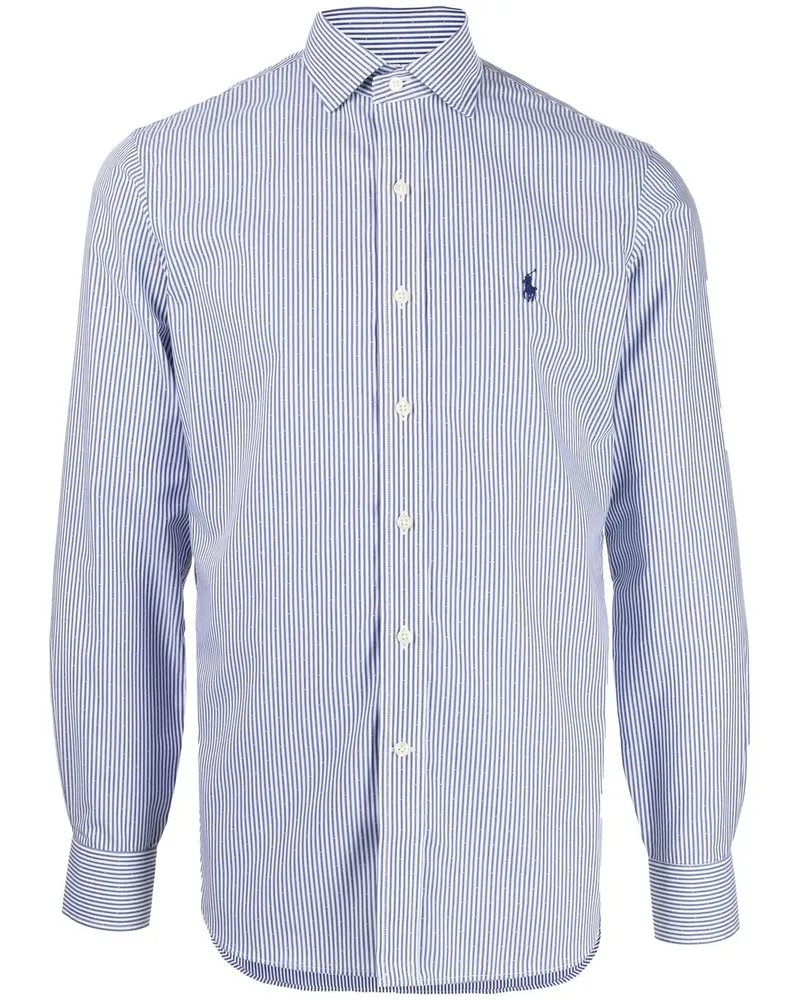 Ralph Lauren Gestreiftes Hemd mit Logo-Stickerei - Blau Blau