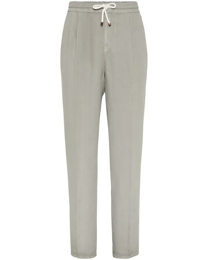 Brunello Cucinelli Tapered-Hose mit Kordelzug - Grau Grau
