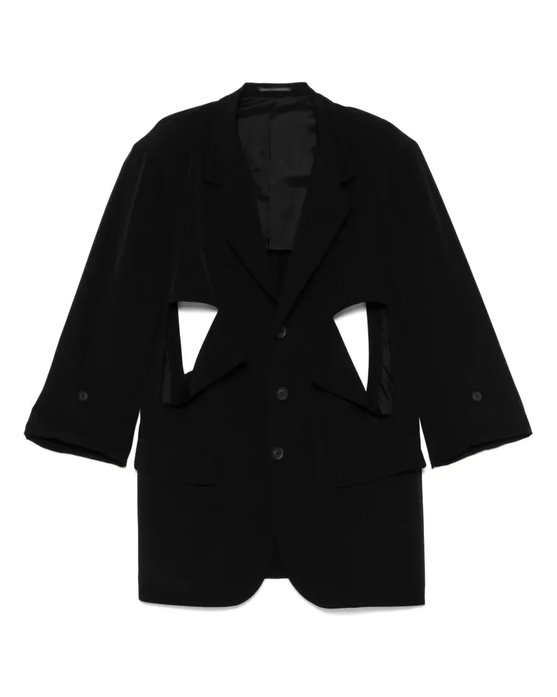 Yohji Yamamoto Sakko mit Cut-Outs - Schwarz Schwarz