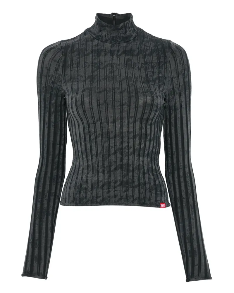 Diesel ribbed high-neck top - Grau Grau