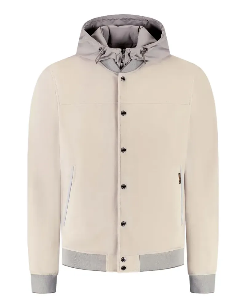 MOORER Darren-ur hooded buttoned jacket - Nude Nude