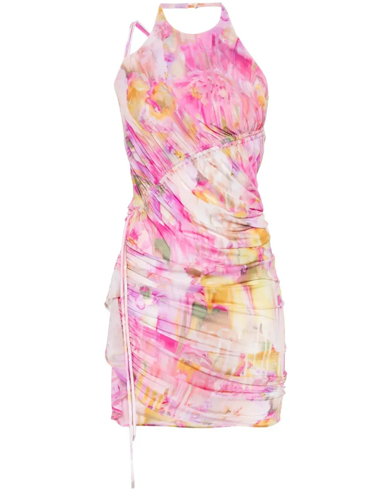 Blumarine Minikleid mit Blumen-Print - Rosa Rosa