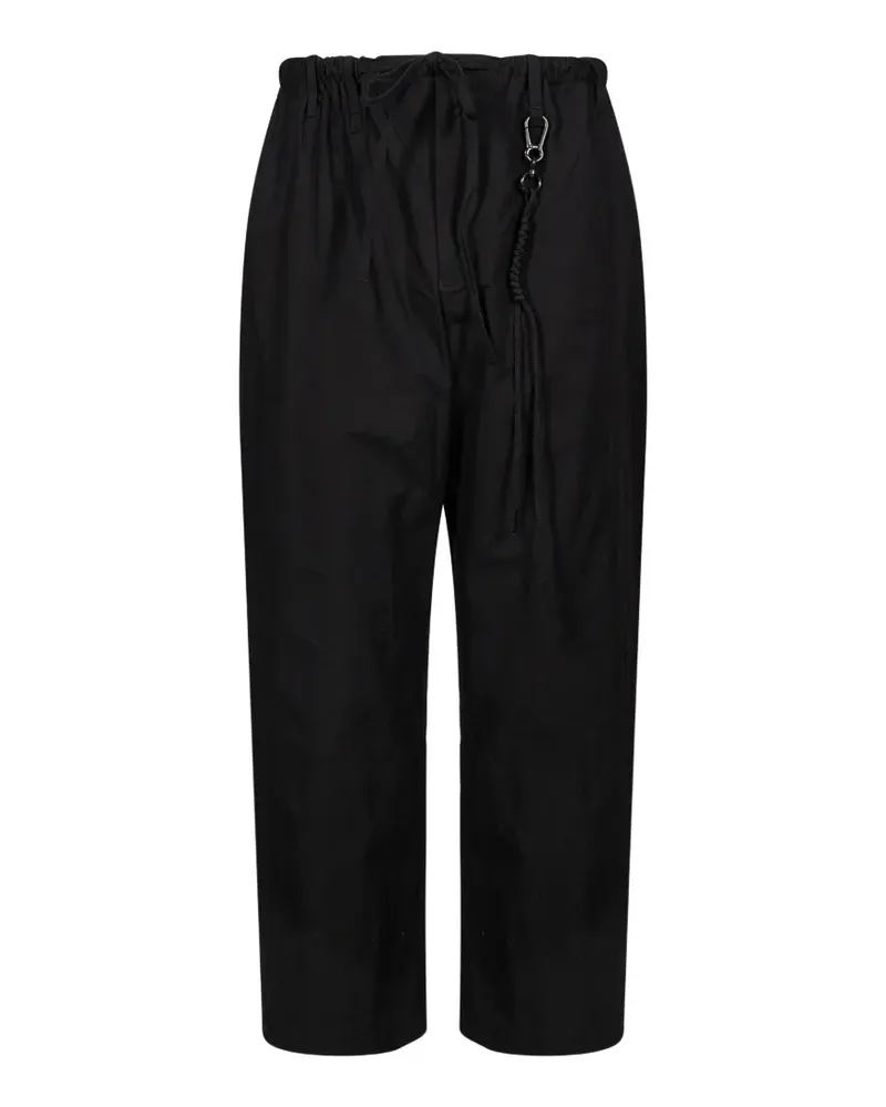 Song For The Mute Hakama Hose mit geradem Bein und Kordelzug - Schwarz Schwarz