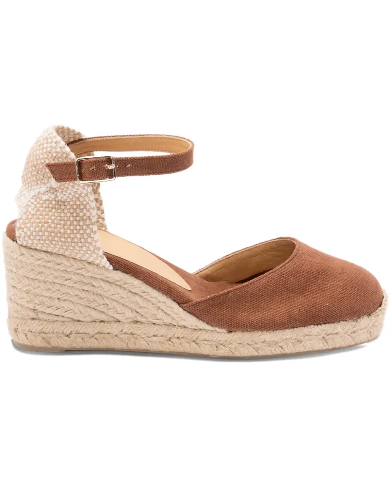 Castañer ankle strap wedge espadrille - Braun Braun