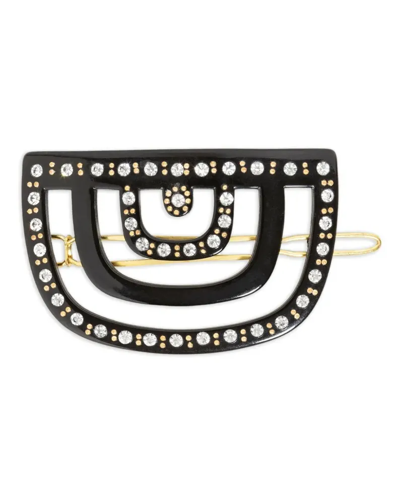 Jennifer Behr Becca Haarspange mit Kristallen - Schwarz Schwarz