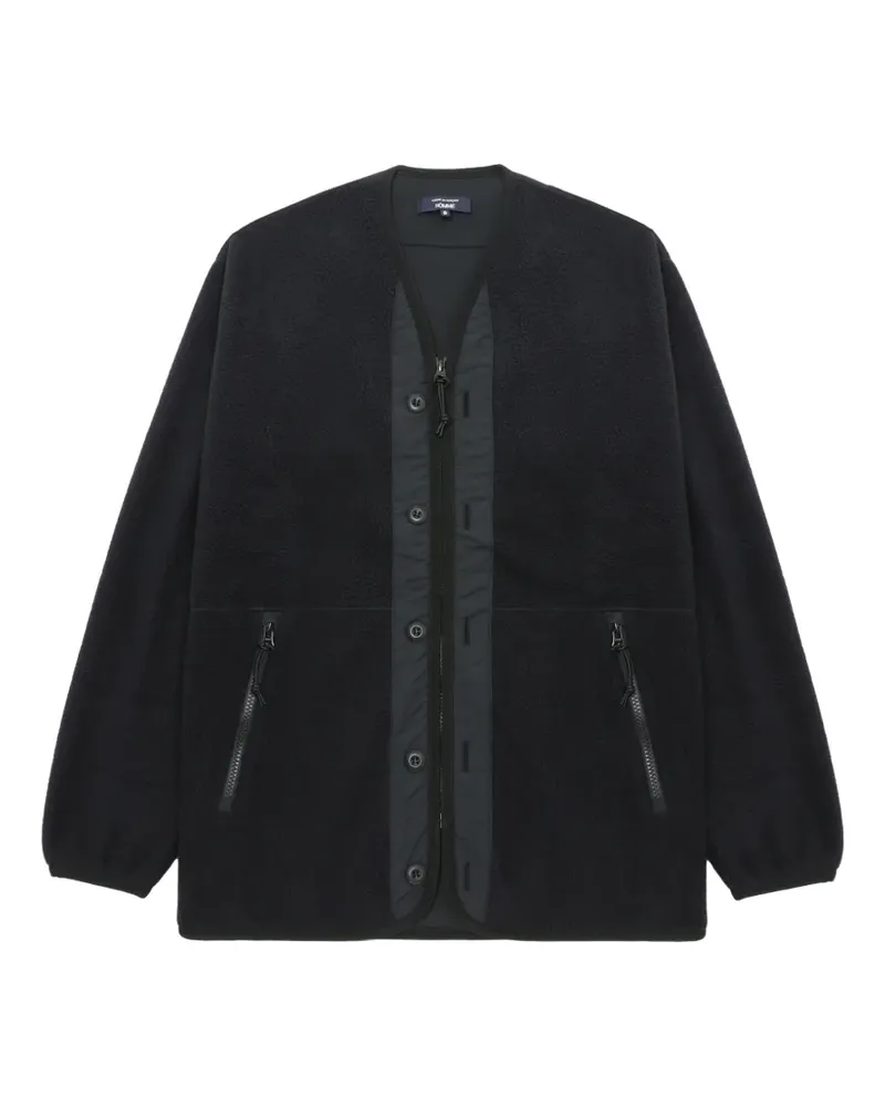 Comme des Garçons Cardigan mit Kontrastbesatz und Fleece-Struktur - Schwarz Schwarz