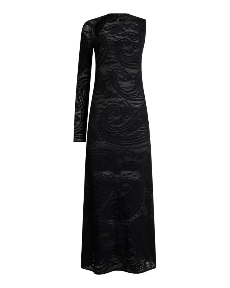 Etro jacquard long dress with Paisley motif - Schwarz Schwarz
