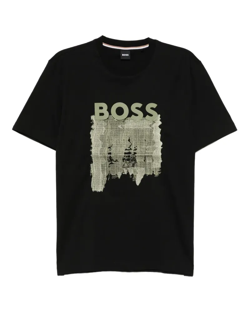 HUGO BOSS T-Shirt mit Logo-Print - Schwarz Schwarz