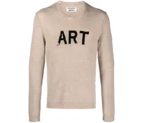 Intarsien-Pullover im Distressed-Look - Nude