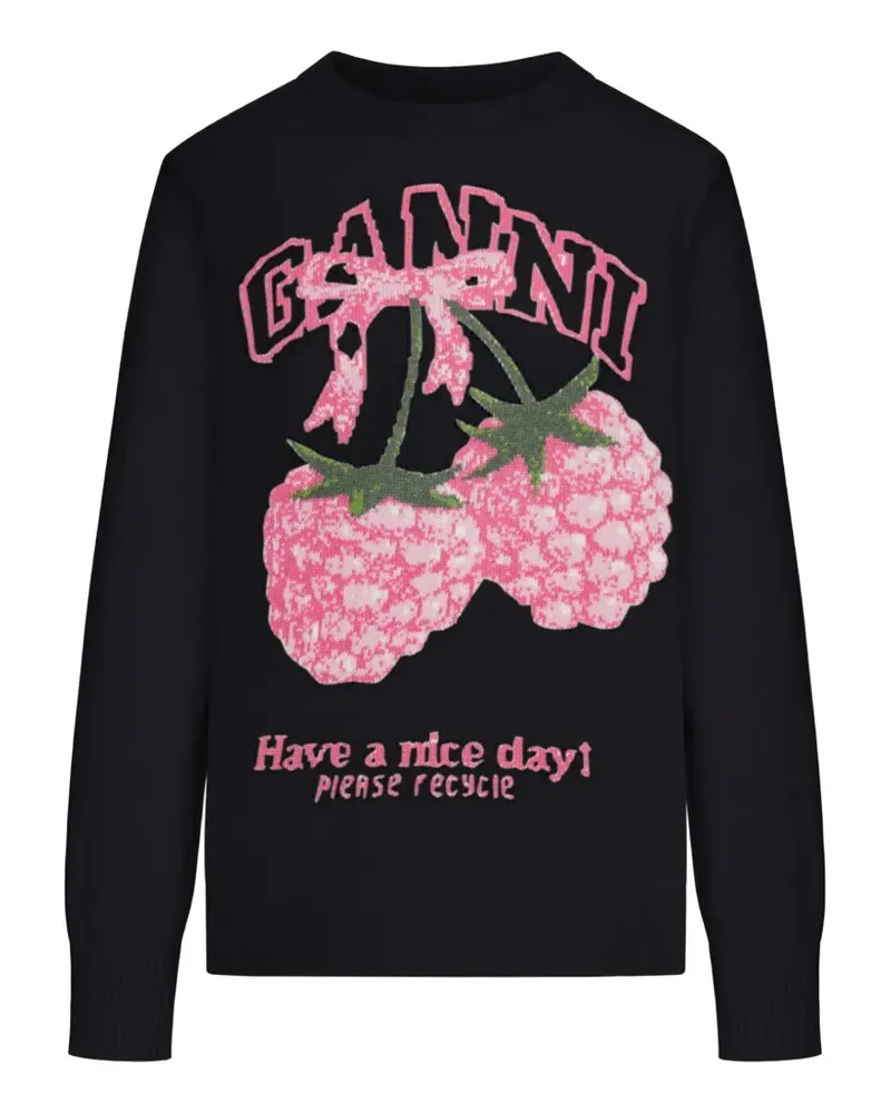 Ganni Pullover mit Grafik - Schwarz Schwarz