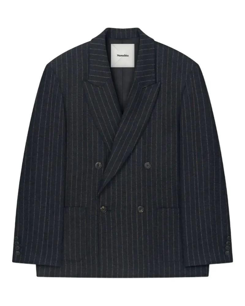Nanushka Anselm pinstripe double-breasted blazer - Grau Grau