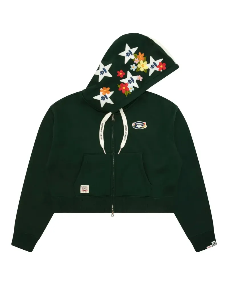 BAPE Hoodie mit Blumenstickerei - Grün Grün