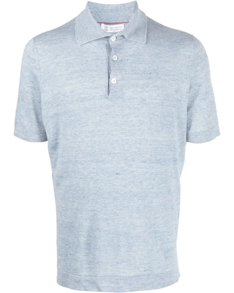 Brunello Cucinelli Kurzärmeliges Poloshirt - Blau Blau