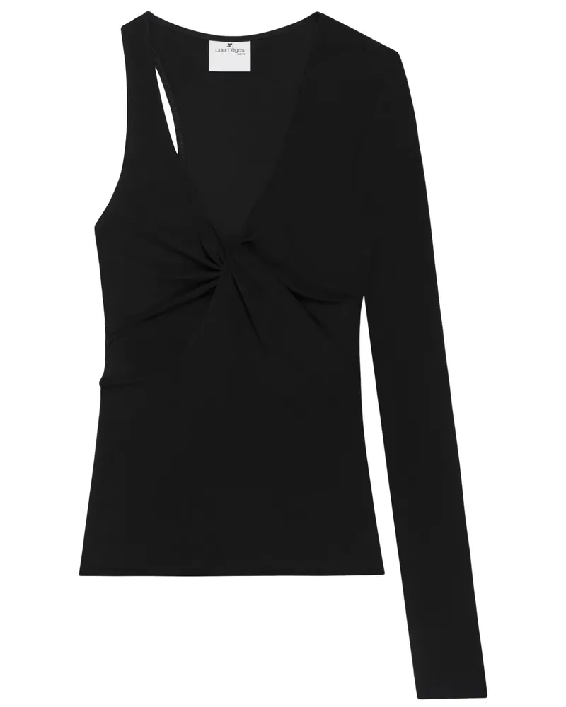 Courrèges Asymmetrisches Oberteil mit Twist-Detail - Schwarz Schwarz