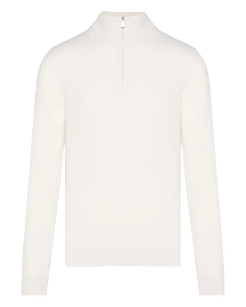 BARBA zip-neck cashmere sweater - Weiß Weiß