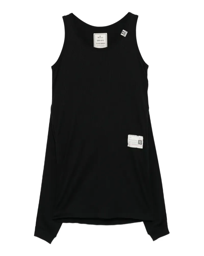 MIHARAYASUHIRO Minikleid mit Logo-Patch - Schwarz Schwarz