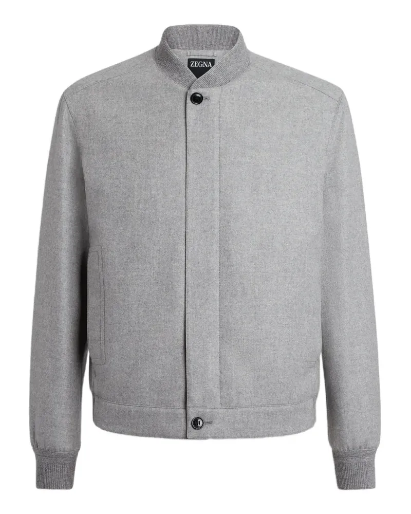 Ermenegildo Zegna Oasi buttoned cashmere bomber jacket - Grau Grau