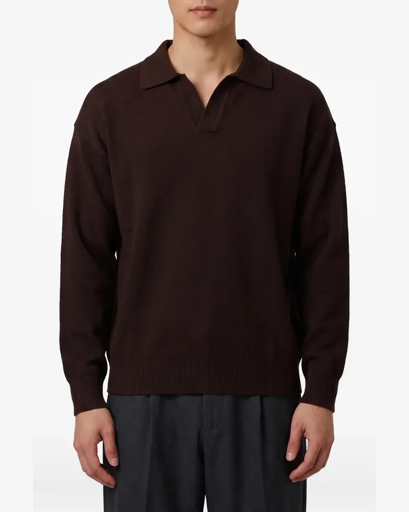 Roberto Collina merino-wool fine-knit top - Braun Braun