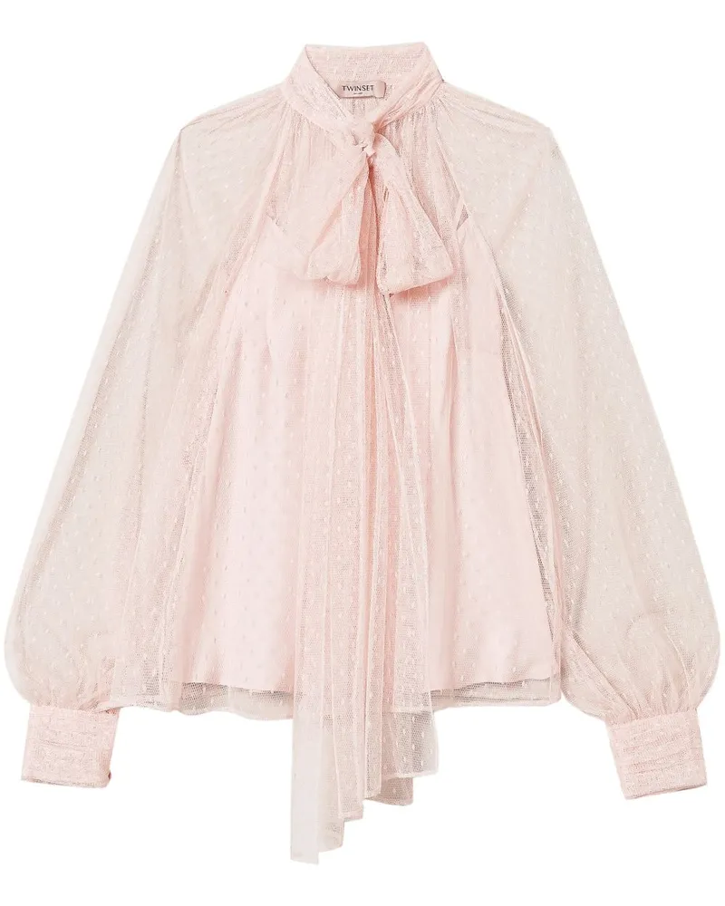 Twin-Set Bluse aus Tüll - Rosa Rosa