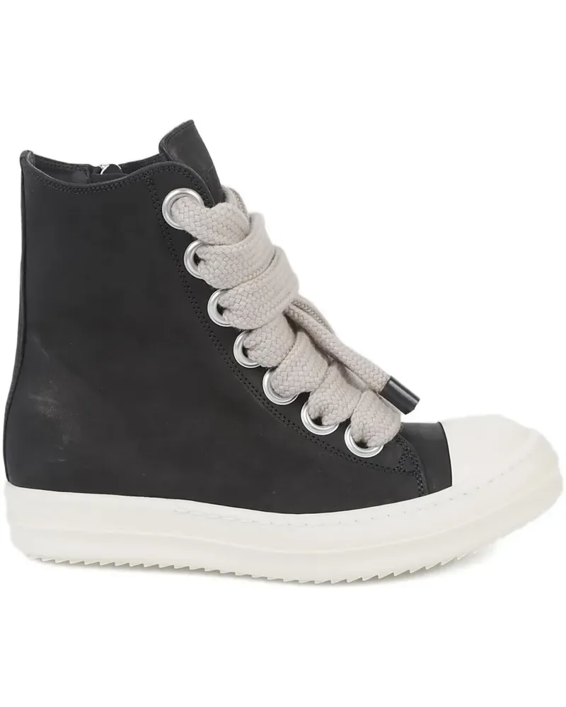 Rick Owens jumbolace leather trainers - Schwarz Schwarz