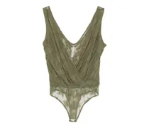 Spitzentop mit V-Ausschnitt - Grün