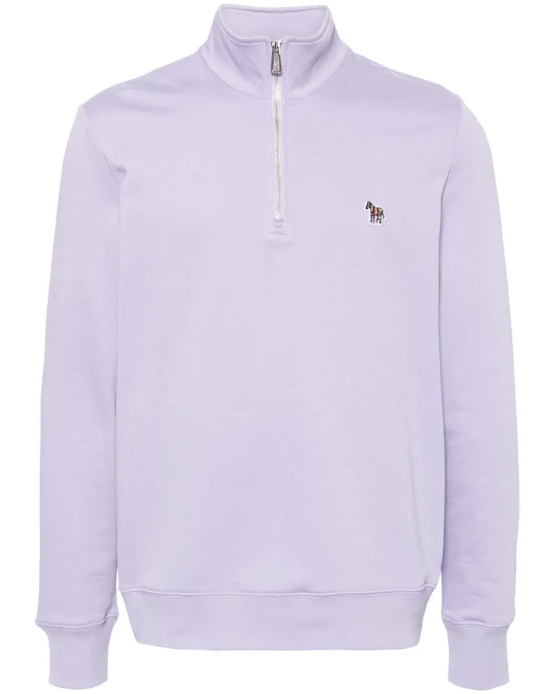 Paul Smith Half-Zip-Sweatshirt mit Zebra-Patch Violett