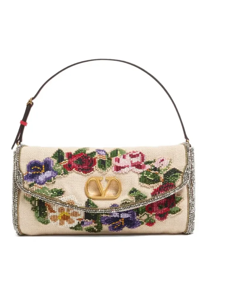 Valentino Garavani Kleine Vain Soft Schultertasche mit Stickerei - Nude Nude