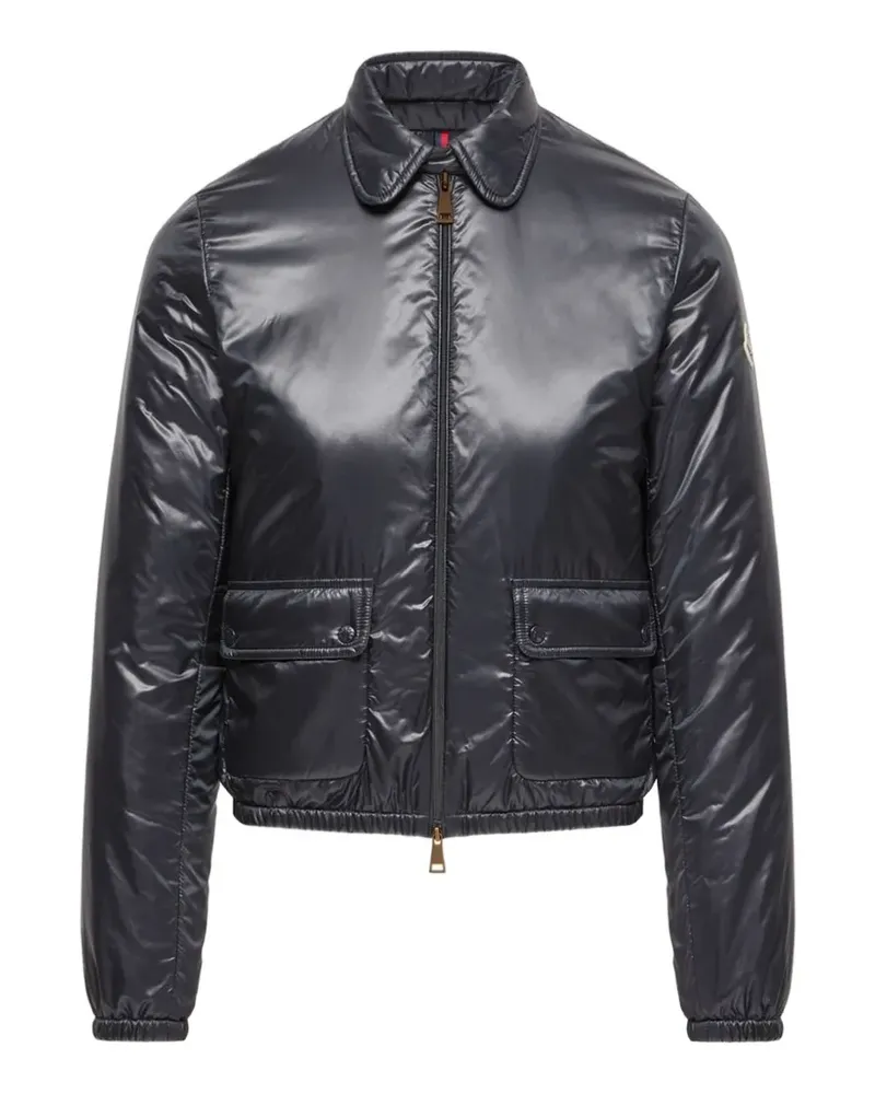 Moncler Lanset Jacke mit Logo-Patch - Blau Blau