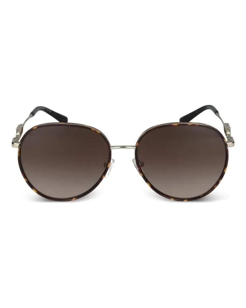 Michael Kors Sonnenbrille mit ovalem Logo - Braun Braun