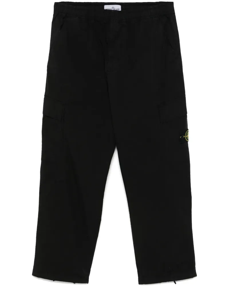 Stone Island Cargohose mit Kompass-Patch Schwarz