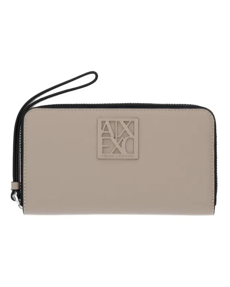 Armani Exchange logo-patch wallet - Nude Nude