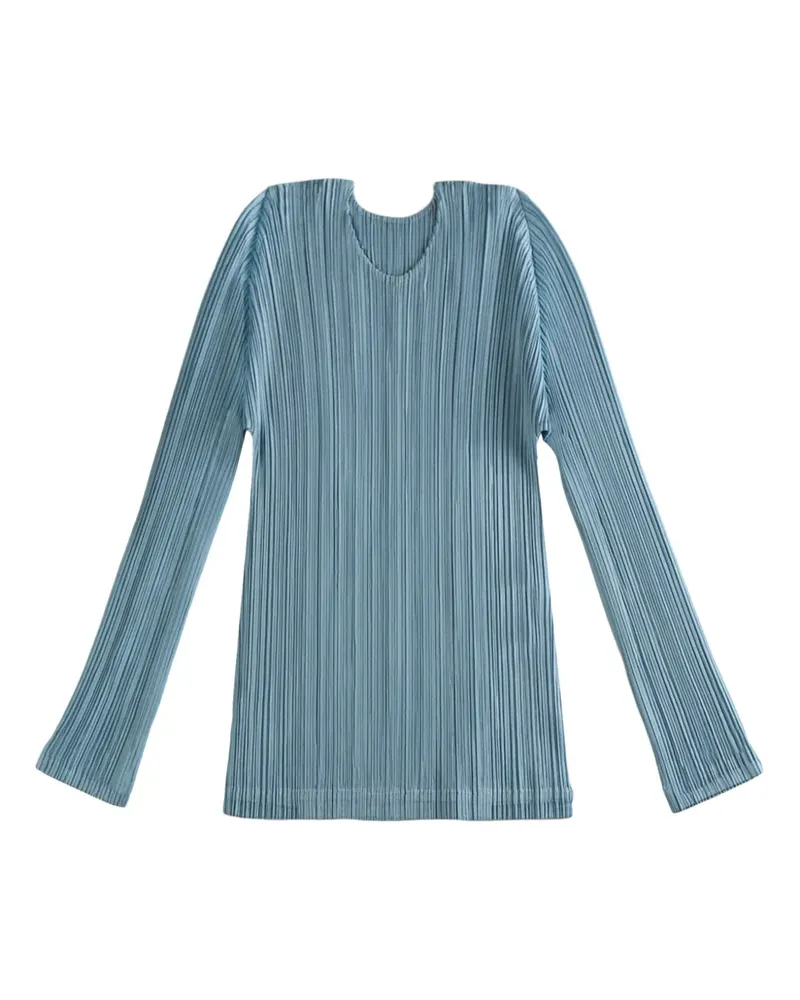 Issey Miyake pleated T-shirt - Blau Blau