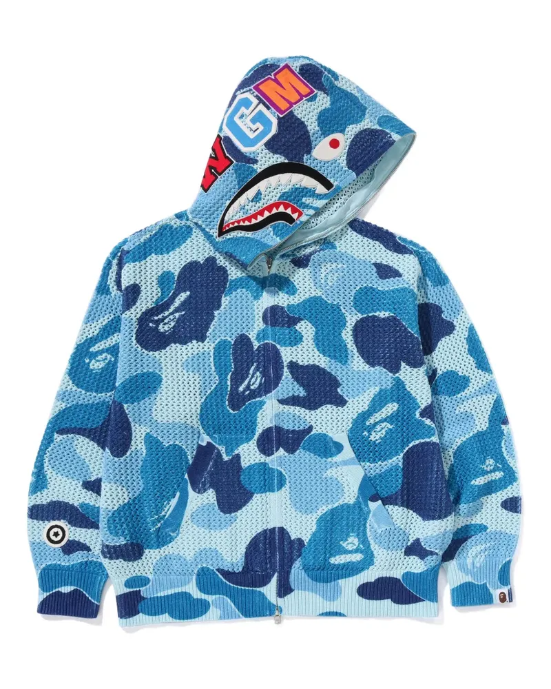 BAPE Hoodie mit Camouflagemuster - Blau Blau