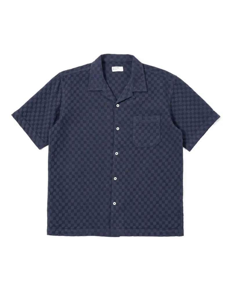 Universal Works Strukturiertes Hemd mit Punkten - Blau Blau