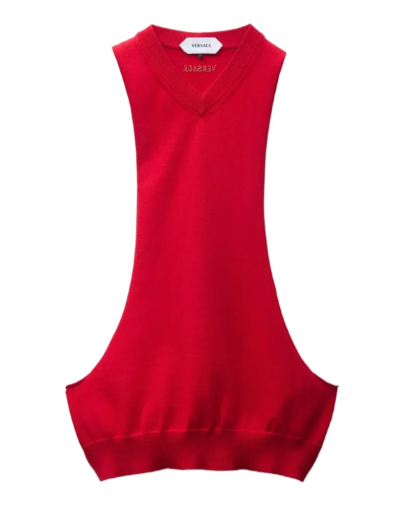 Versace Strickoberteil mit V-Ausschnitt - Rot Rot