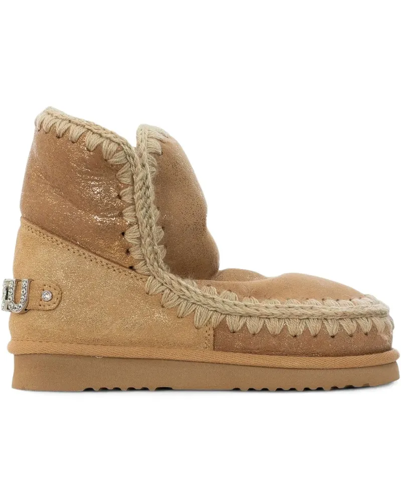 Mou Gehäkelte Eskimostiefel mit Logo-Verzierung - Nude Nude