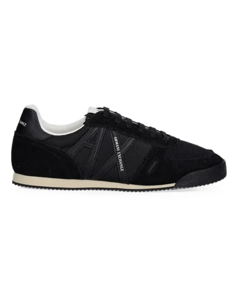 Armani Exchange Sneakers mit Logo-Patch - Schwarz Schwarz