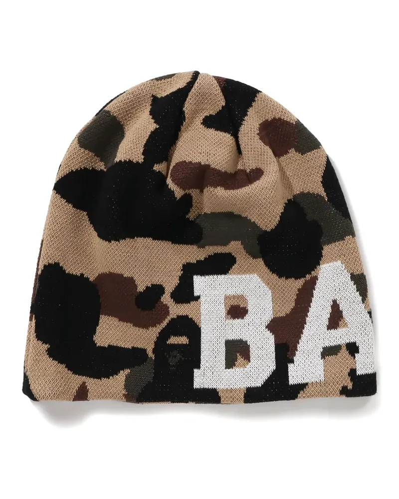 BAPE camouflage-pattern cotton beanie hat - Nude Nude