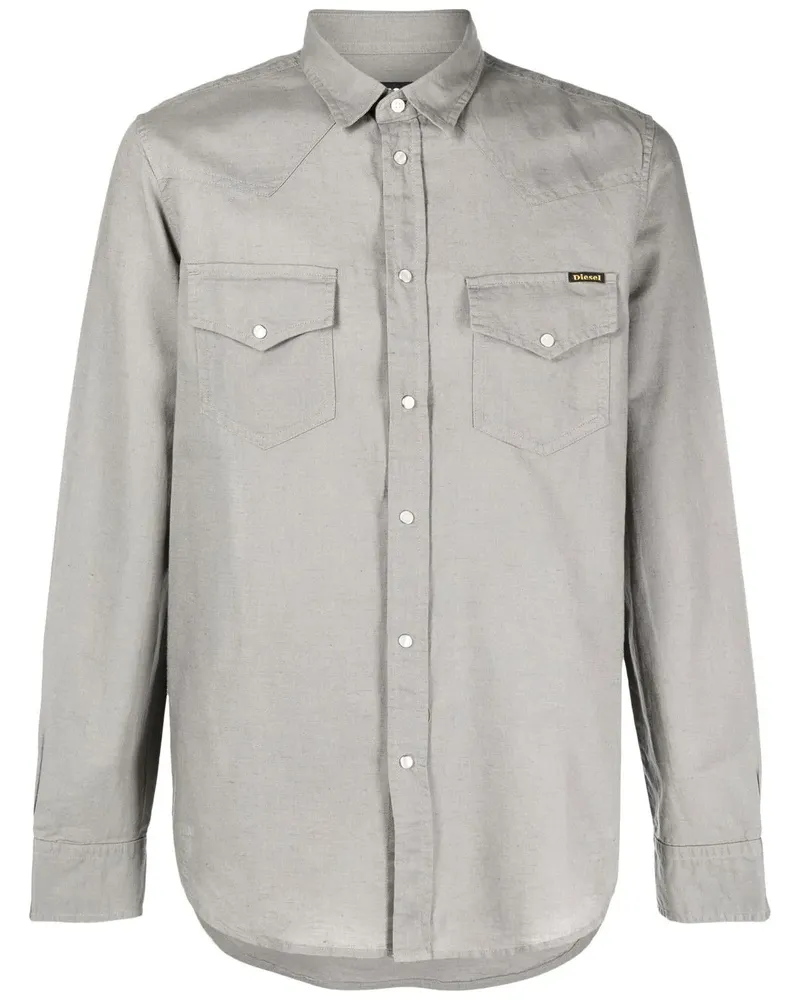 Diesel Klassisches Westernhemd - Grau Grau