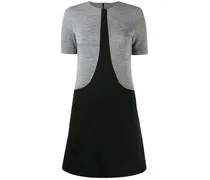 Zweifarbiges T-Shirtkleid - Schwarz