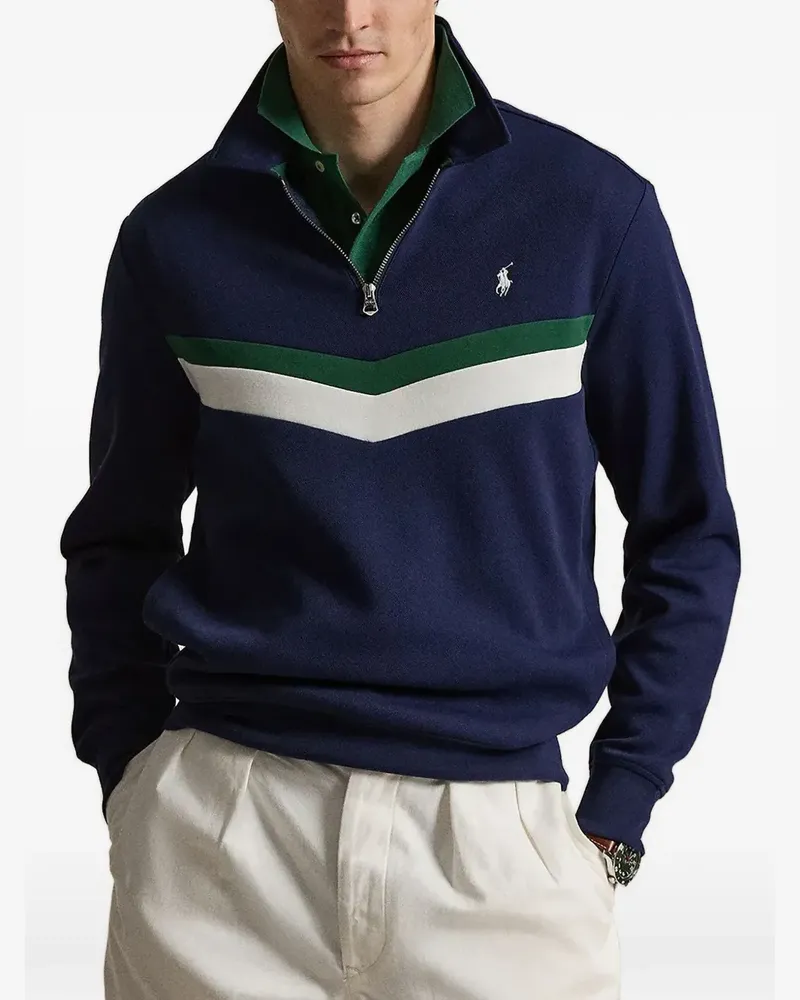Ralph Lauren Poloshirt mit Chevron-Streifen - Blau Blau