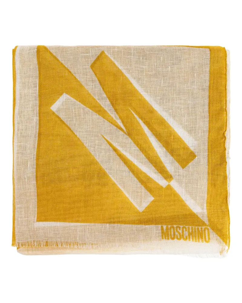 Moschino Schal mit Fransensaum - Gelb Gelb