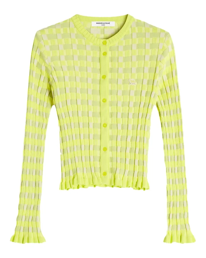 Kitsuné Karierter Cardigan - Gelb Gelb