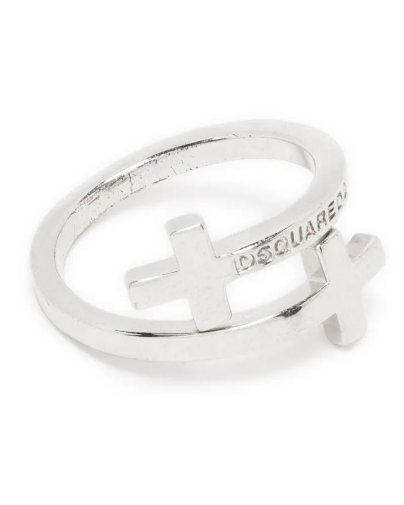 Dsquared2 Ring mit Logo-Gravur - Silber Silber