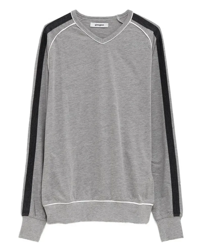 GIMAGUAS Lucas Langarmshirt mit Streifendetail - Grau Grau